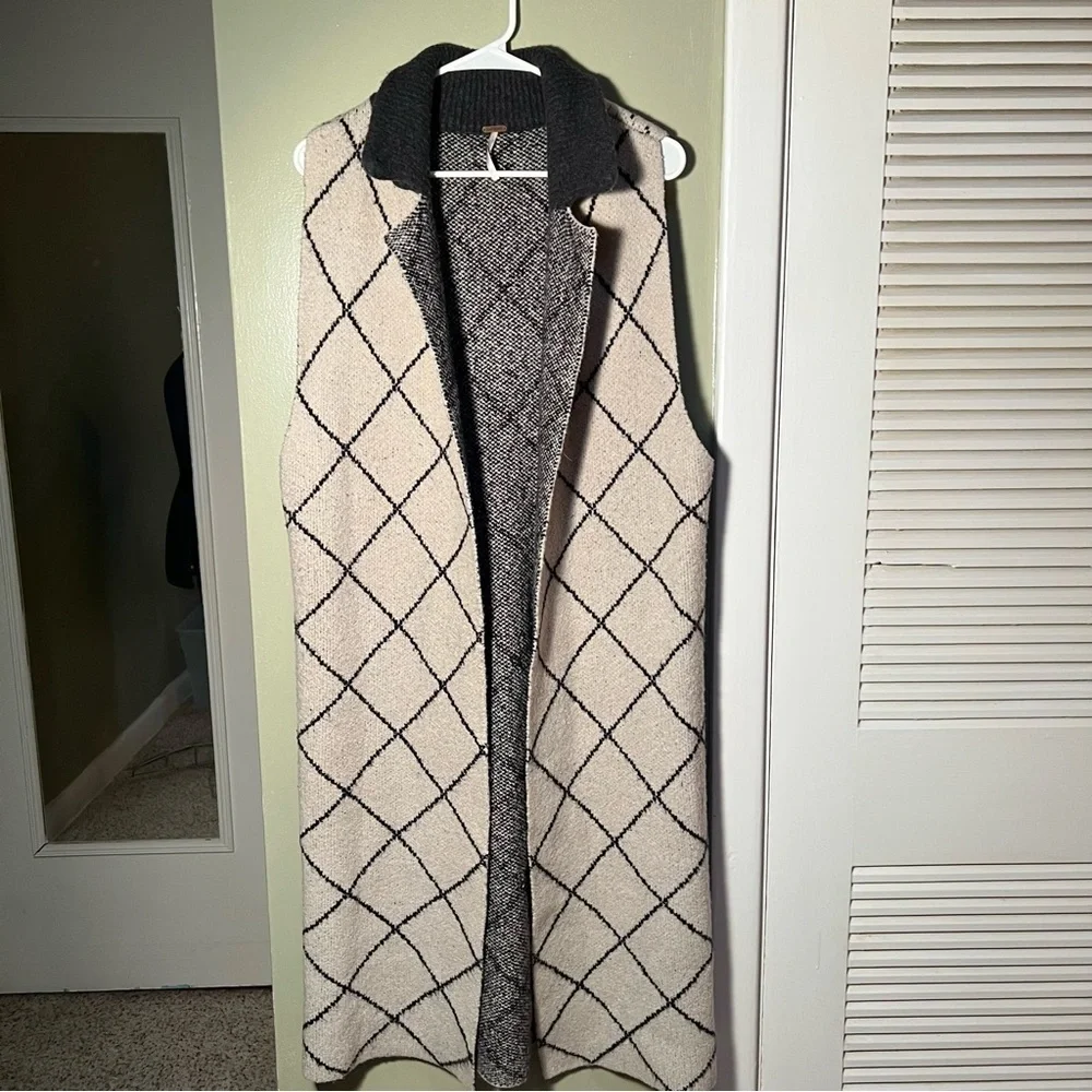 Free People Women's Size Small Girl's Best Friend Quilt Pattern Cardigan Sweater